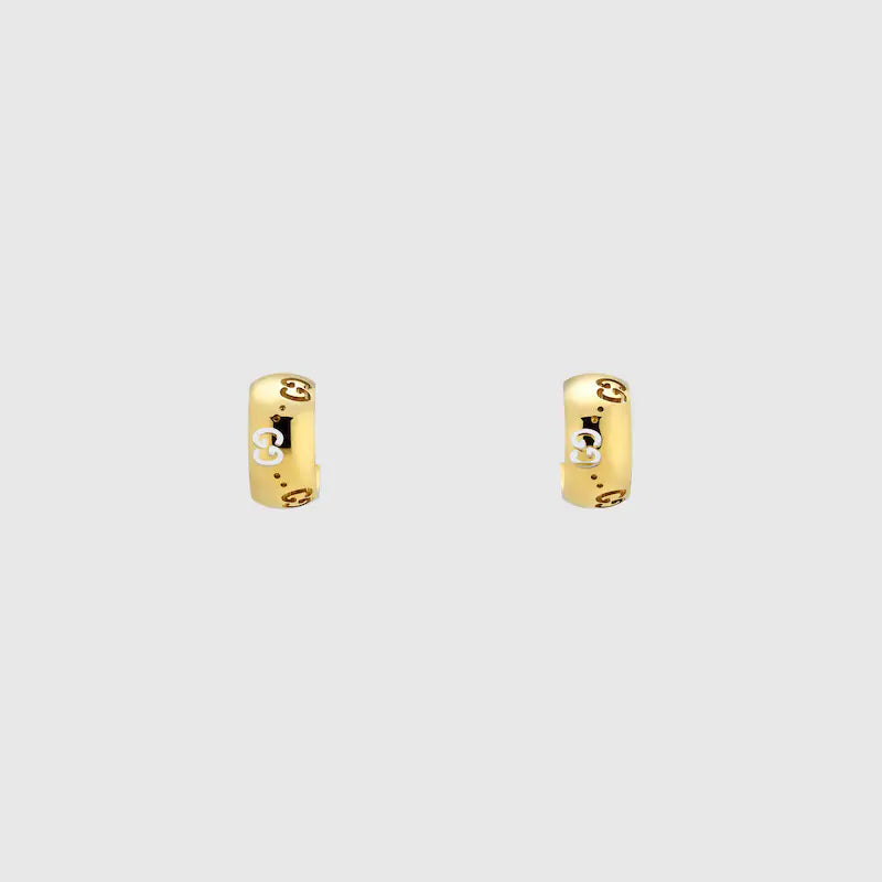 GUCCI ICON 18K GG HOOP EARRINGS