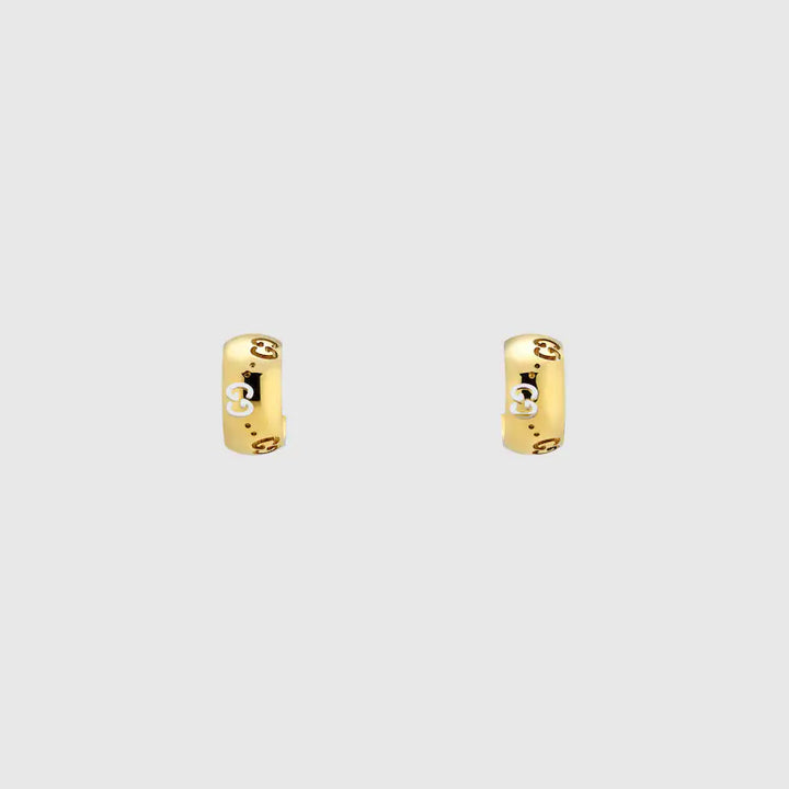 GUCCI ICON 18K GG HOOP EARRINGS