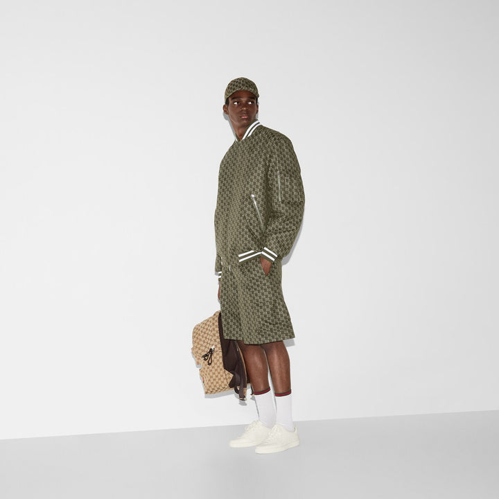 GUCCI COTTON JACQUARD SHORTS WITH GG SHADOW