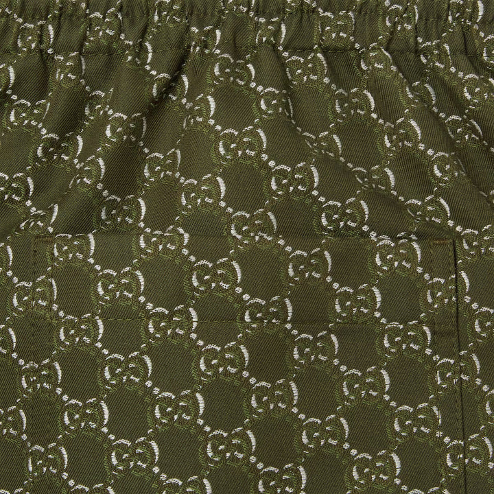 GUCCI COTTON JACQUARD SHORTS WITH GG SHADOW