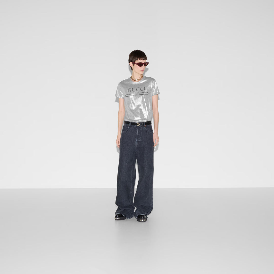 Gucci Printed laminated cotton T-shirt