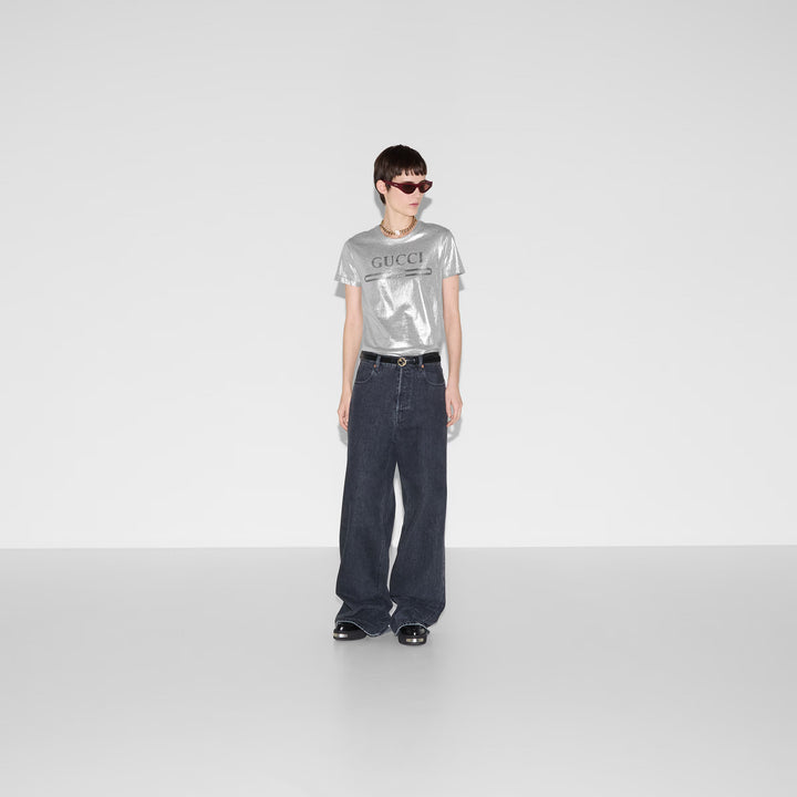 Gucci Printed laminated cotton T-shirt