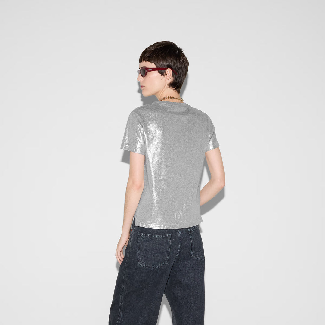 Gucci Printed laminated cotton T-shirt
