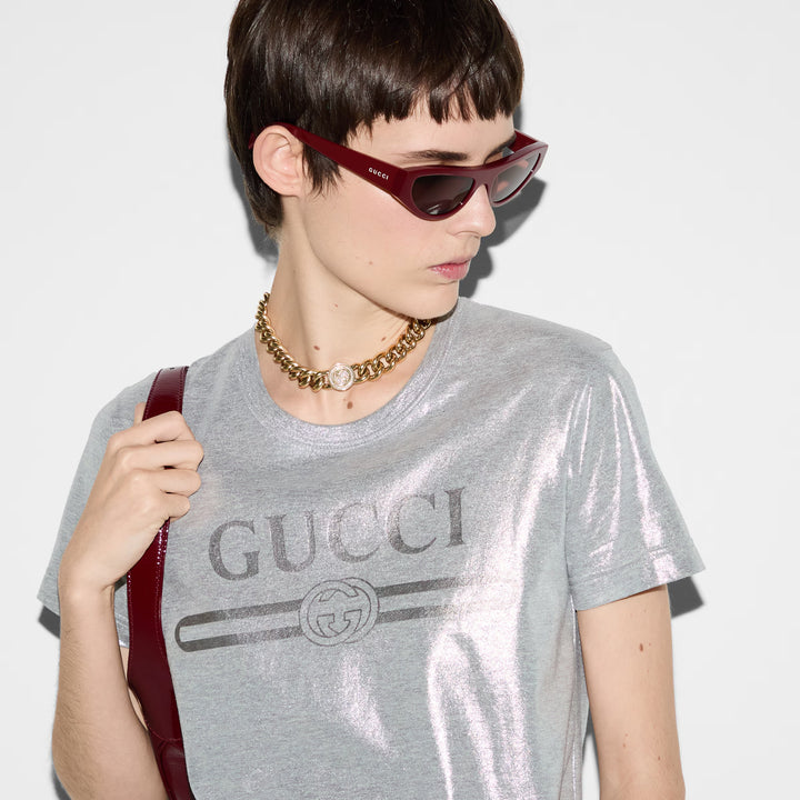Gucci Printed laminated cotton T-shirt