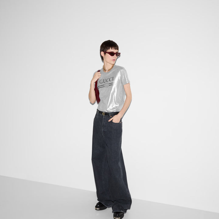 Gucci Printed laminated cotton T-shirt