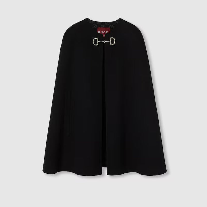 GUCCI Wool and silk Horsebit cape