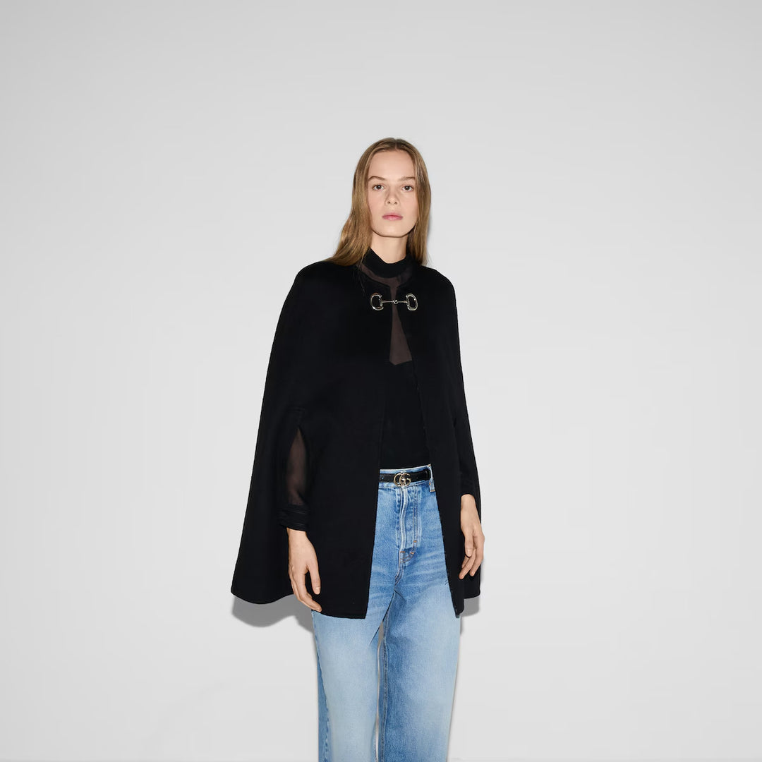 GUCCI Wool and silk Horsebit cape