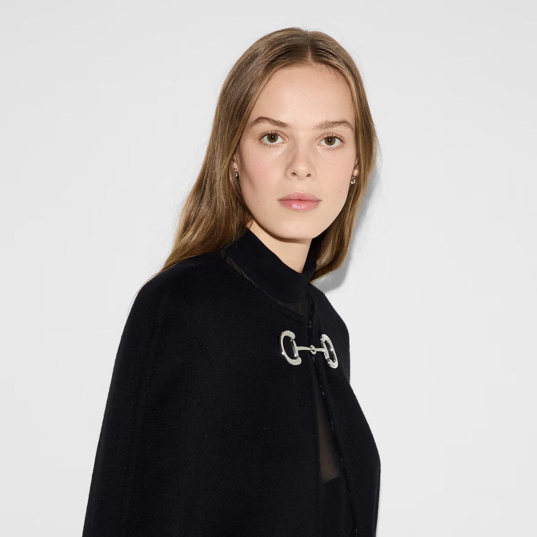 GUCCI Wool and silk Horsebit cape