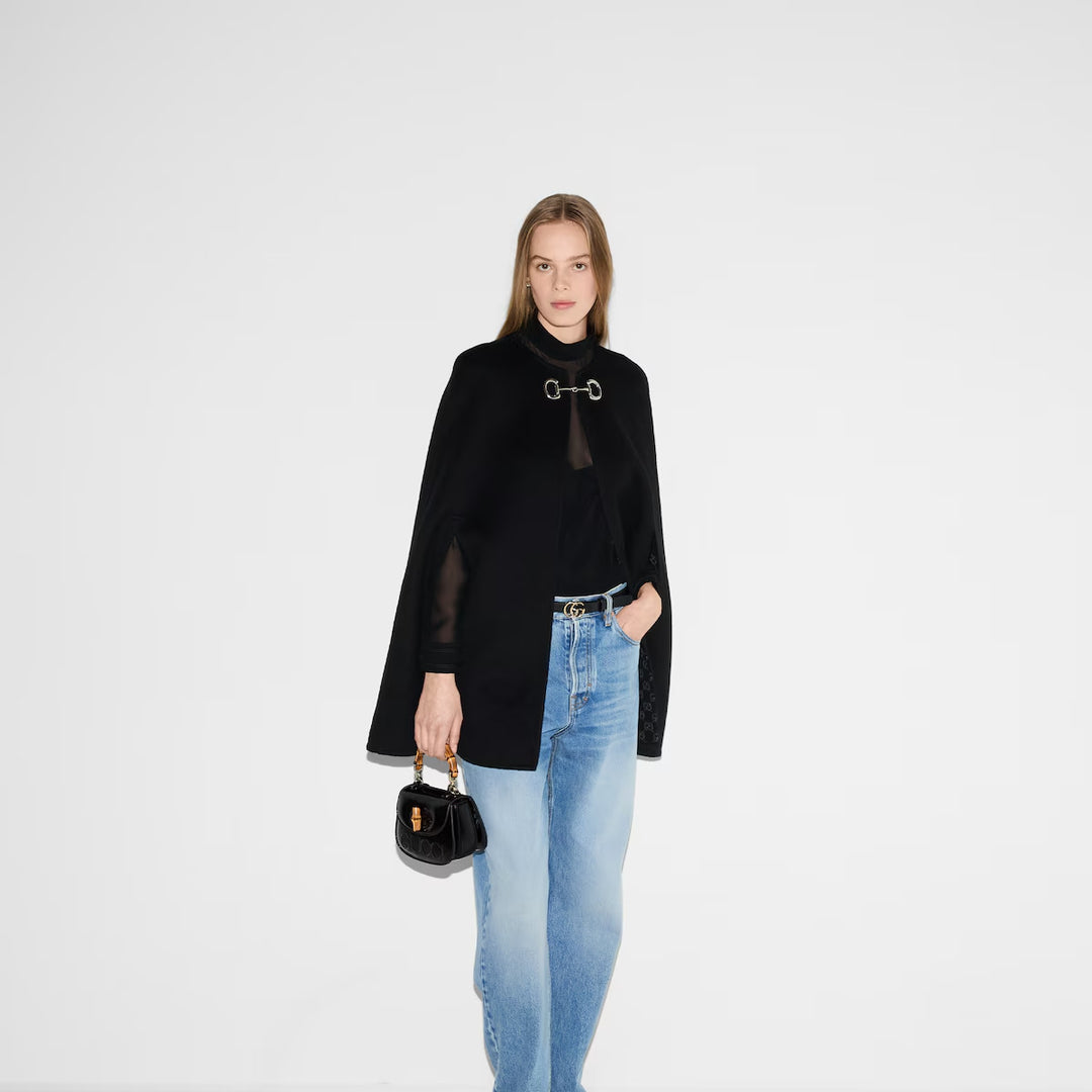 GUCCI Wool and silk Horsebit cape