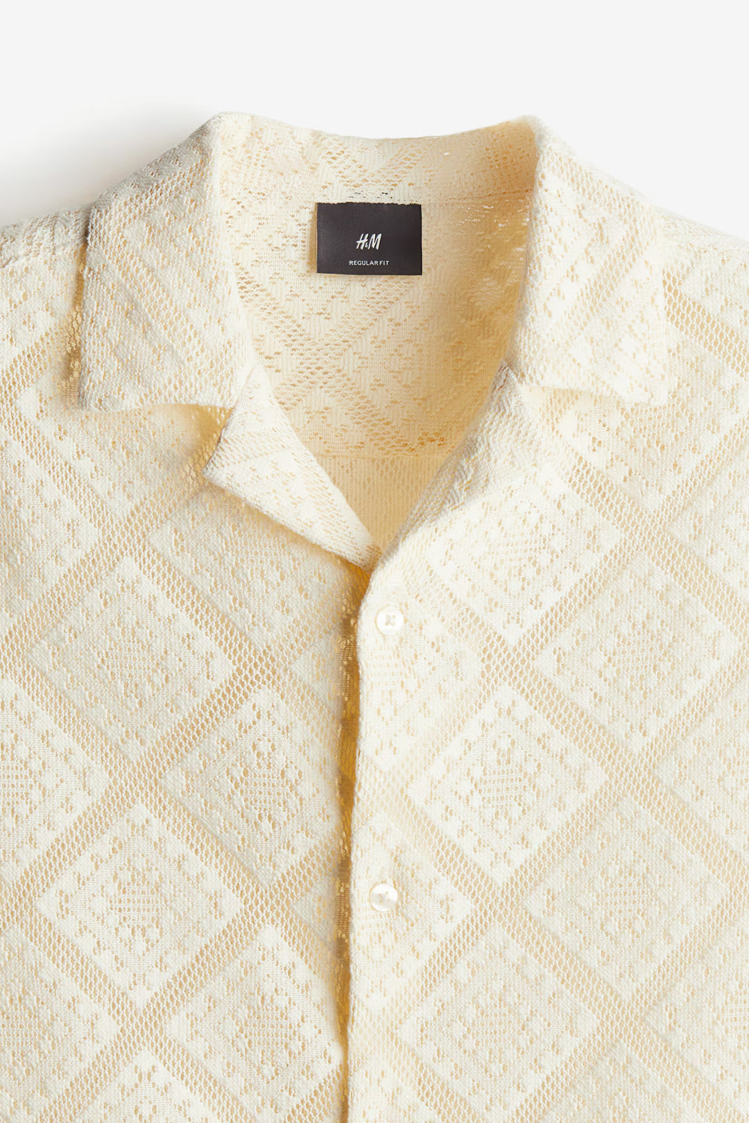 H&M Regular Fit Crochet-look Resort Shirt