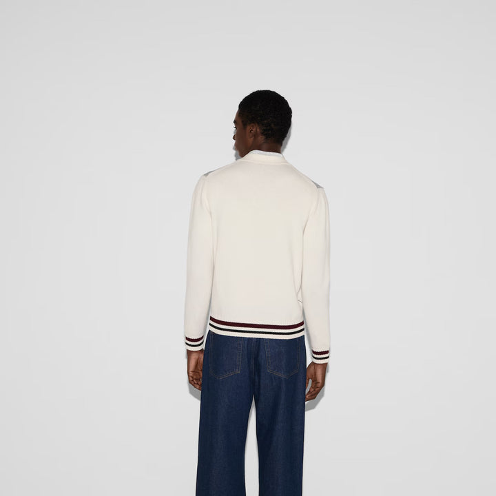 Gucci WOOL ARGYLE INTARSIA KNIT CARDIGAN
