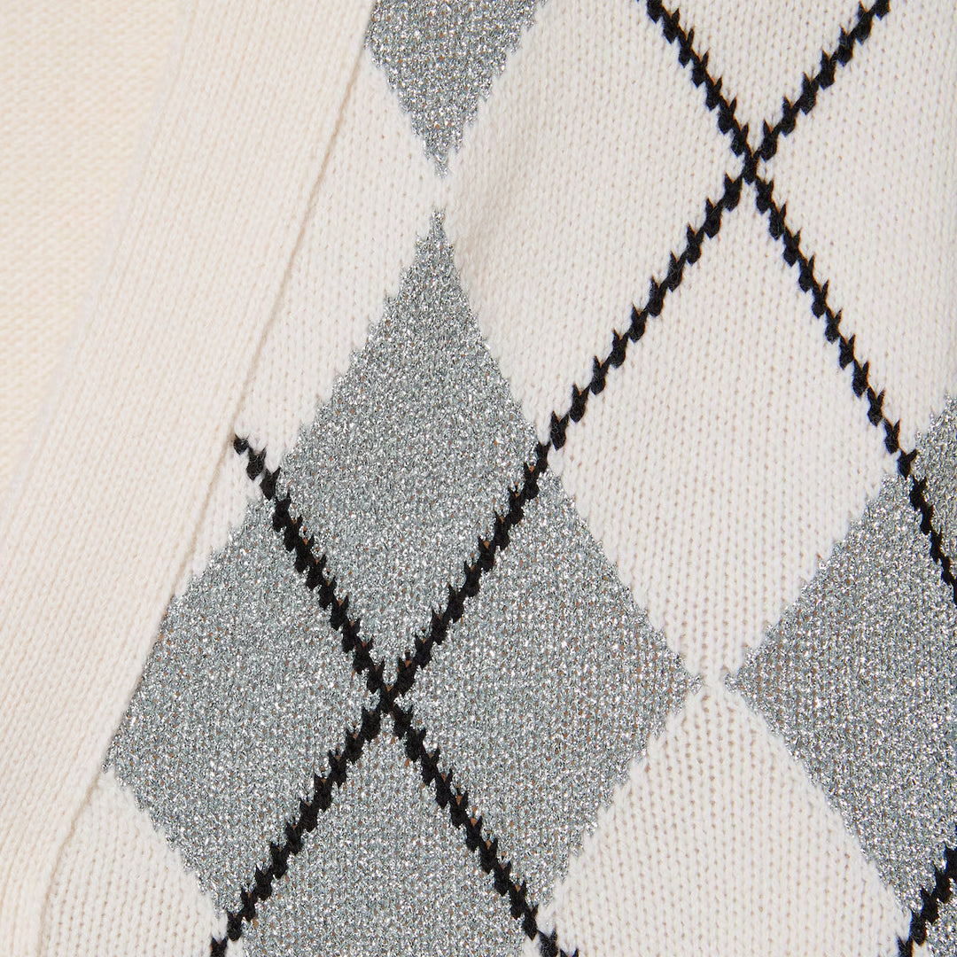 Gucci WOOL ARGYLE INTARSIA KNIT CARDIGAN