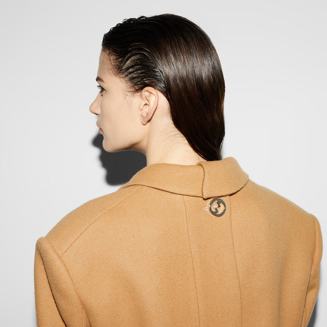 GUCCI Batavia wool coat with embroidery