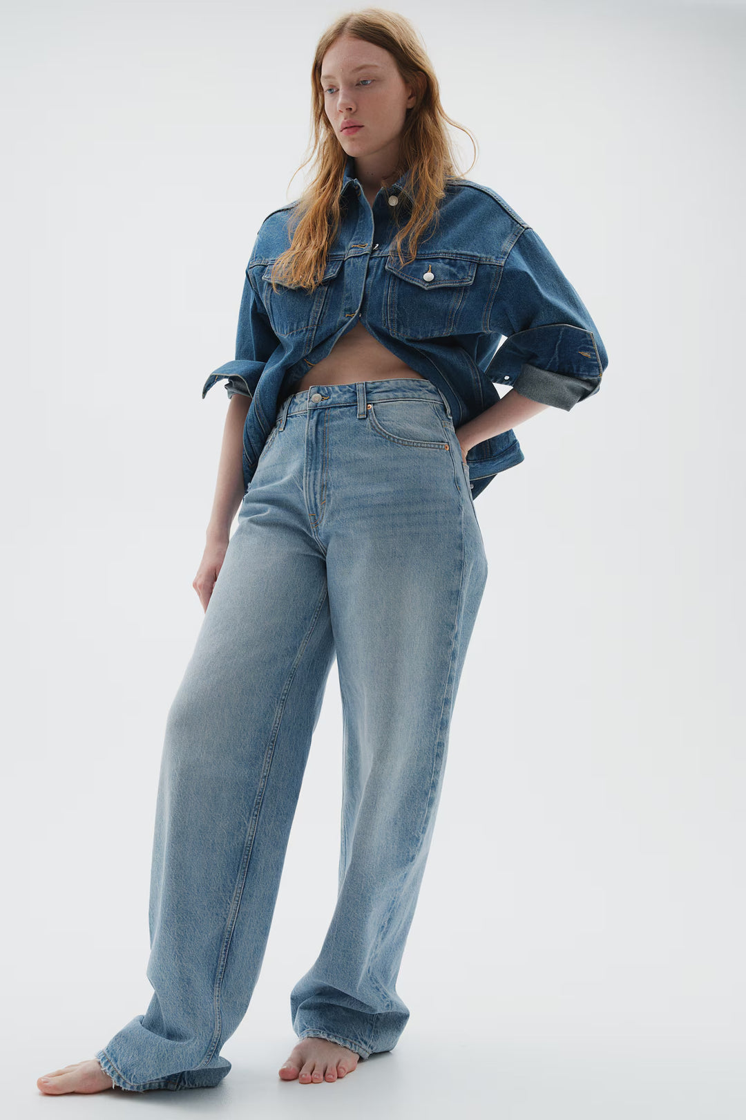 H&M Curvy Fit Baggy High Jeans