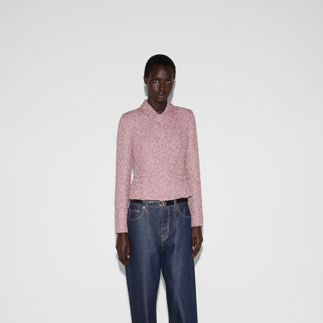 GUCCI  Sequined lamé tweed jacket