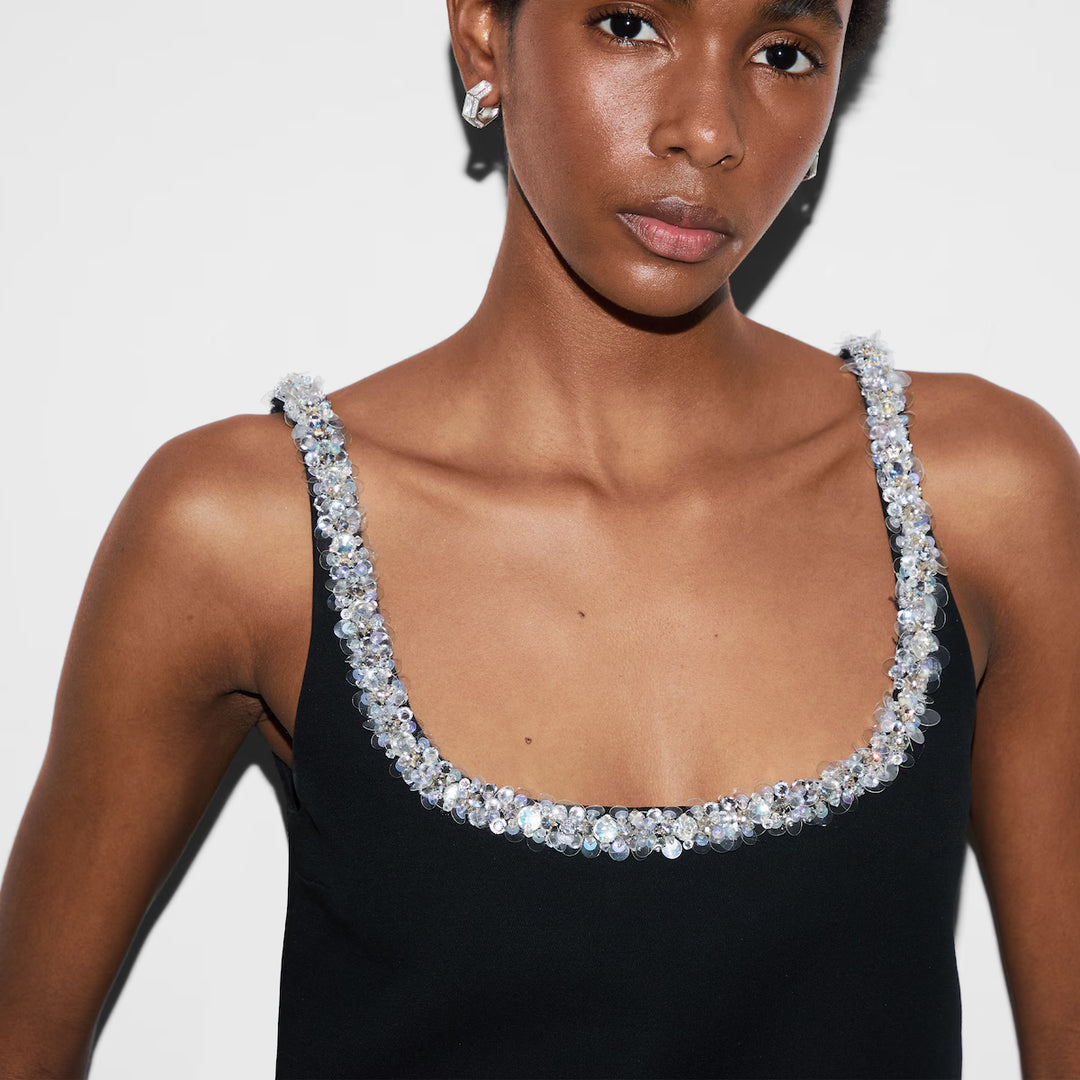 Gucci EMBROIDERED WOOL SILK CRÊPE TOP