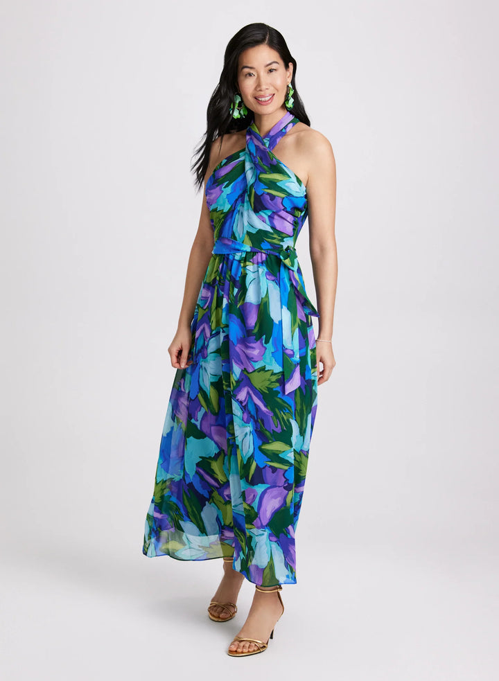 LAURA Tropical Halter Dress
