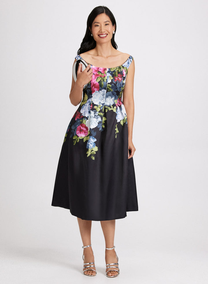 LAURA Floral Placement Print Dress