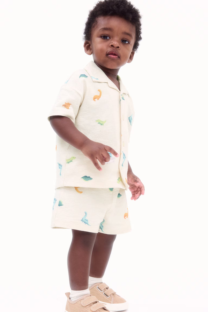 H&M 2-Piece Terry Resort Shirt and Shorts Set