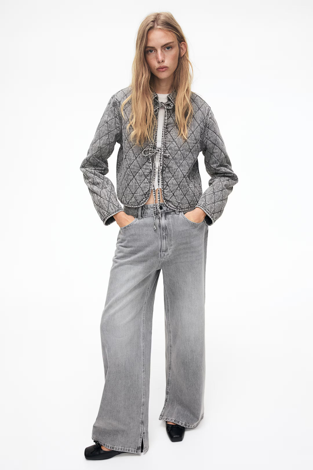 H&M Quilted Denim Jacket