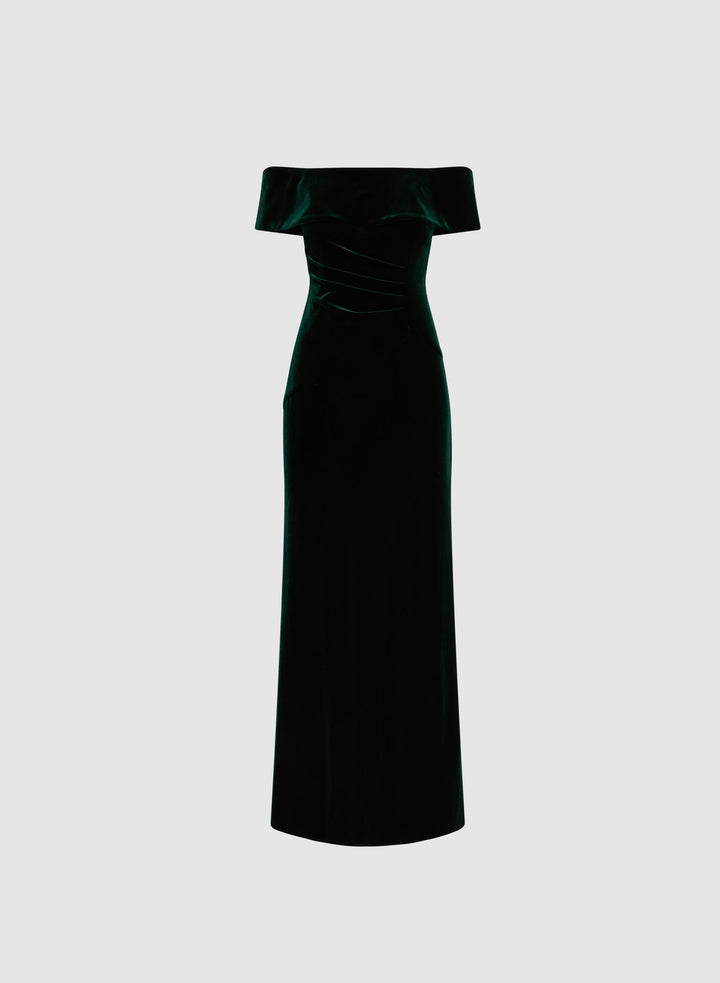 LAURA Off-The-Shoulder Velvet Dress