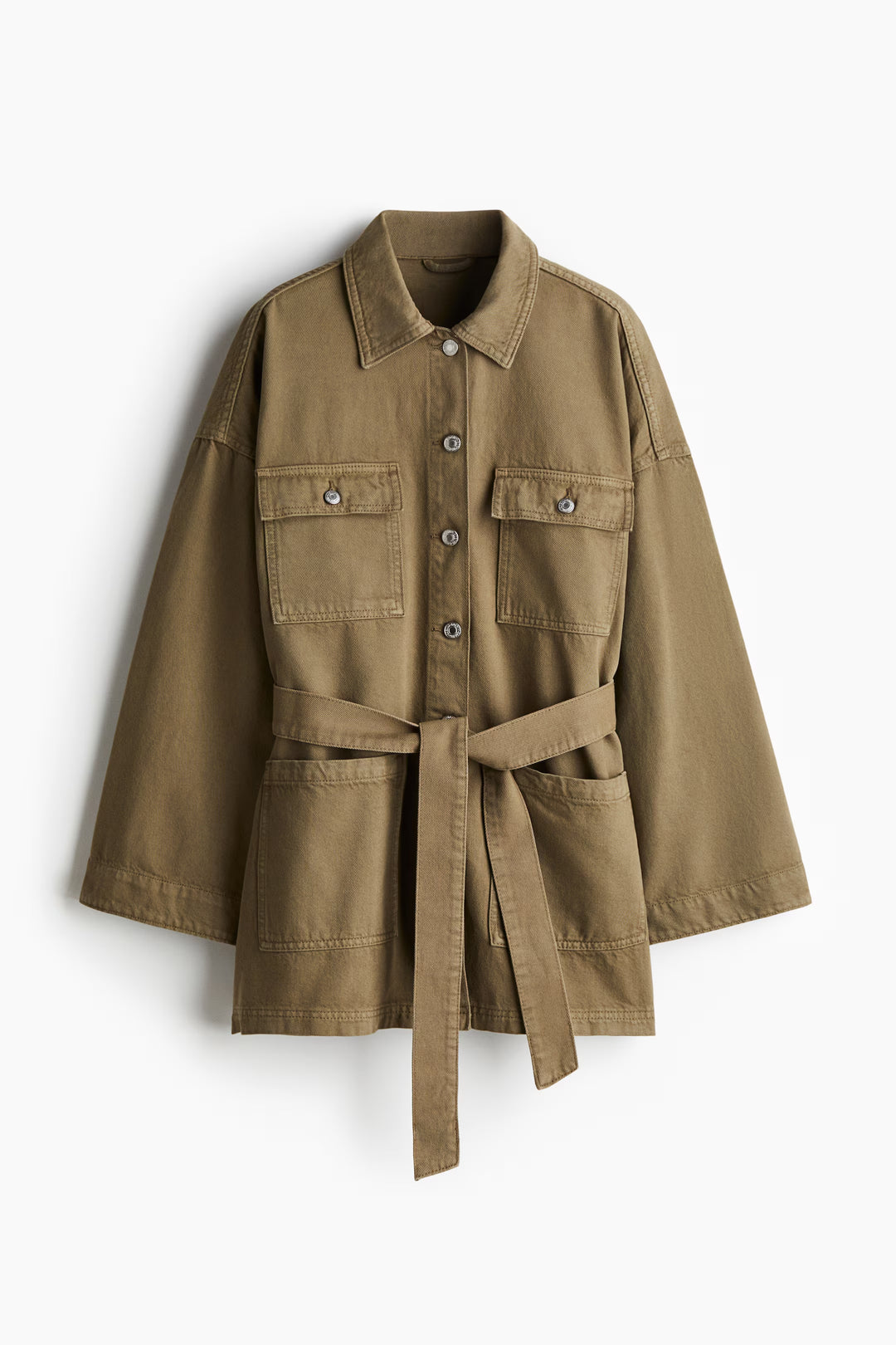 H&M Tie-Belt Denim Jacket