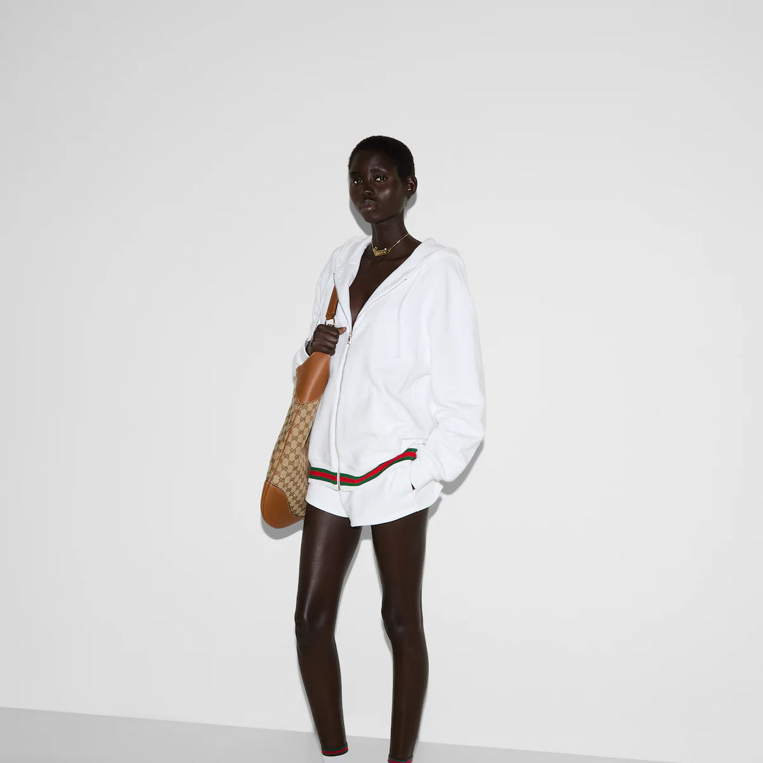 GUCCI Cotton jersey sweatshirt with Web