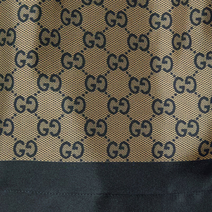 GUCCI PRINTED SILK TWILL SHORTS