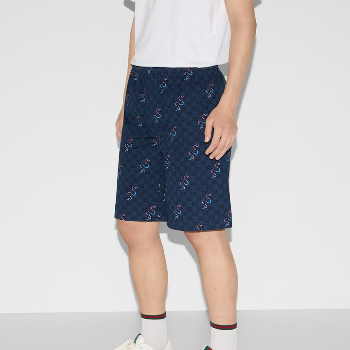 GUCCI PRINTED SILK TWILL SHORTS