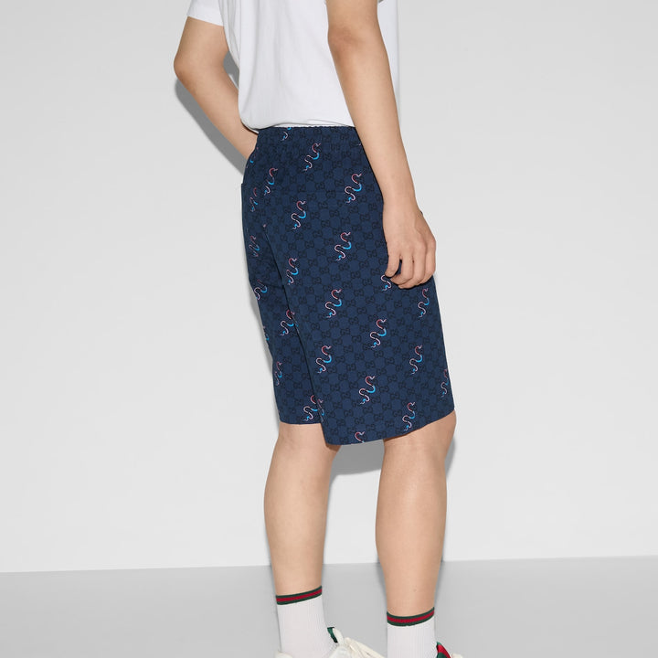 GUCCI PRINTED SILK TWILL SHORTS