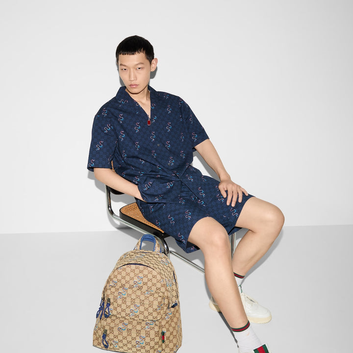 GUCCI PRINTED SILK TWILL SHORTS