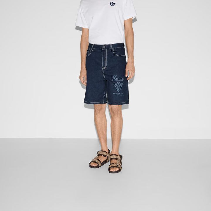 GUCCI LASERED DENIM SHORTS