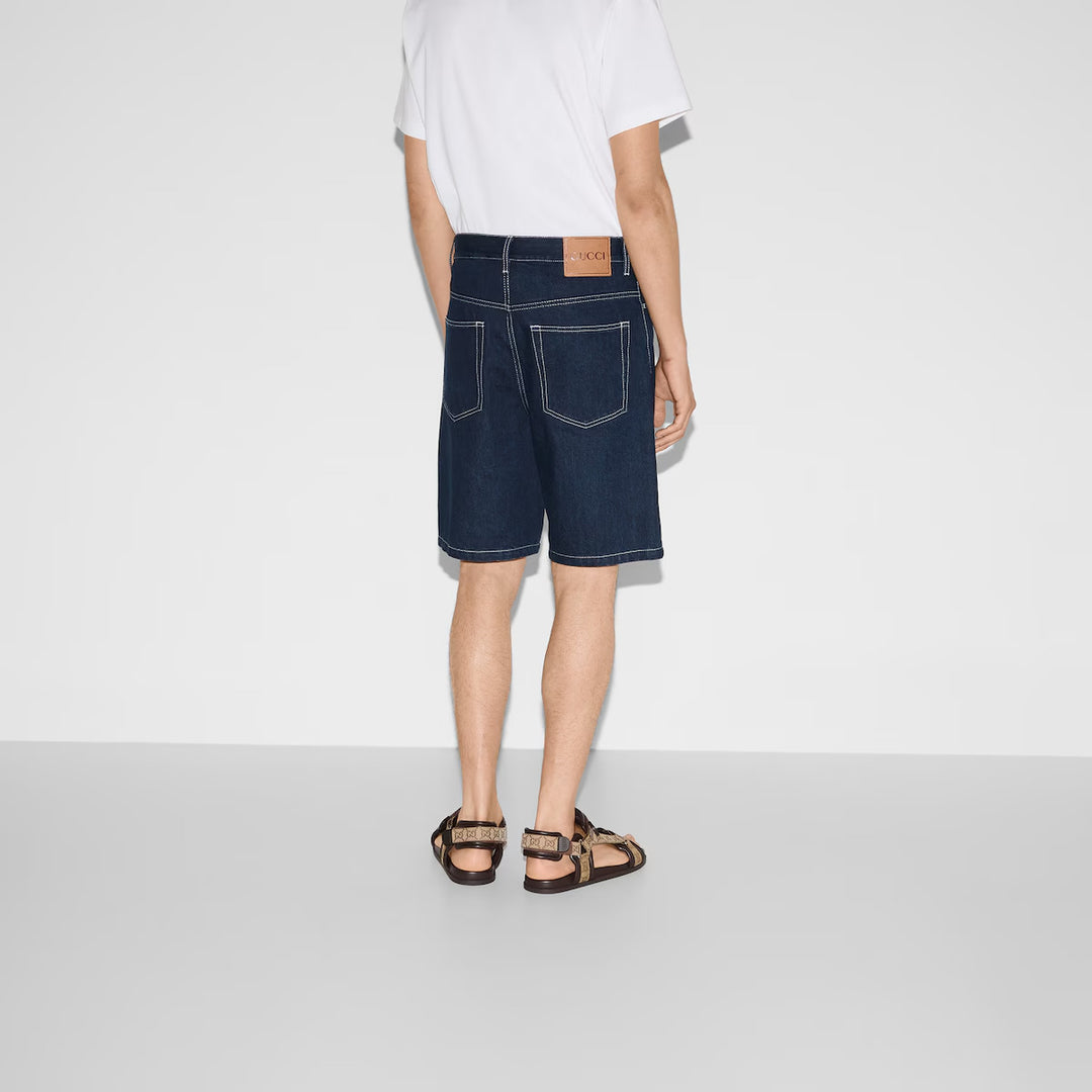 GUCCI LASERED DENIM SHORTS