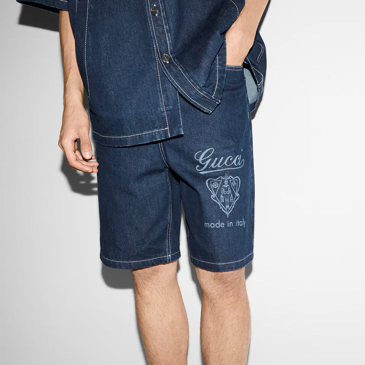 GUCCI LASERED DENIM SHORTS