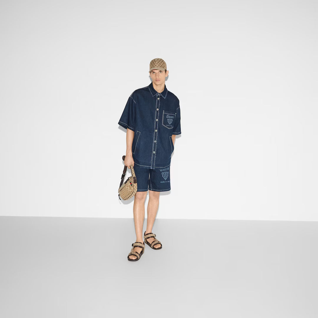 GUCCI LASERED DENIM SHORTS