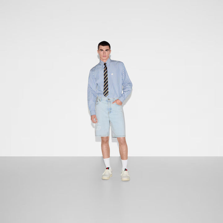 GUCCI LASERED DENIM SHORTS