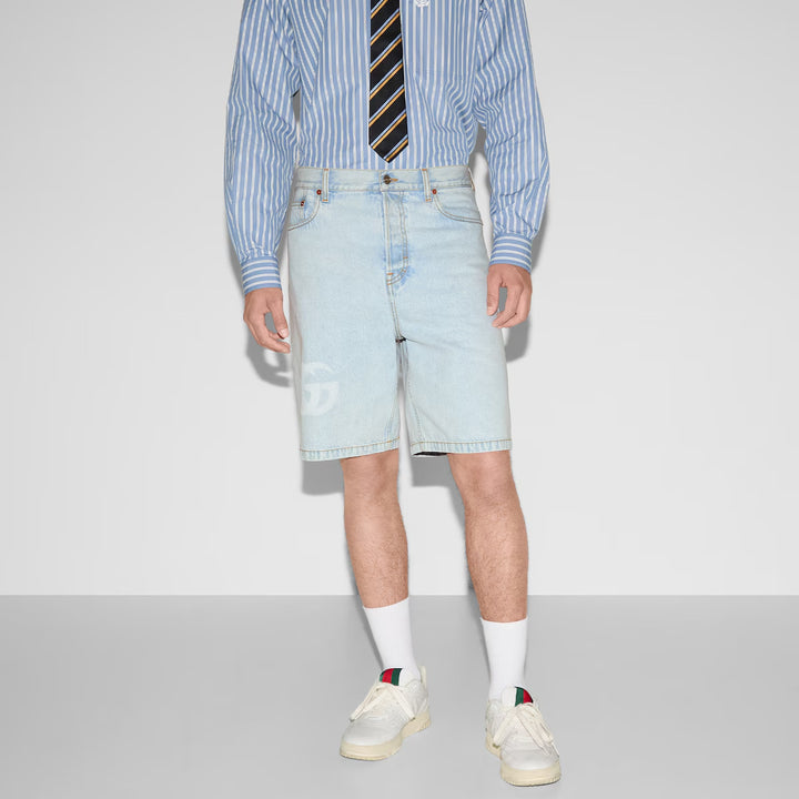 GUCCI LASERED DENIM SHORTS
