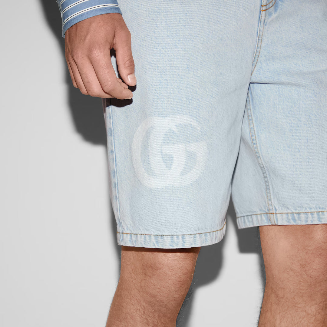 GUCCI LASERED DENIM SHORTS