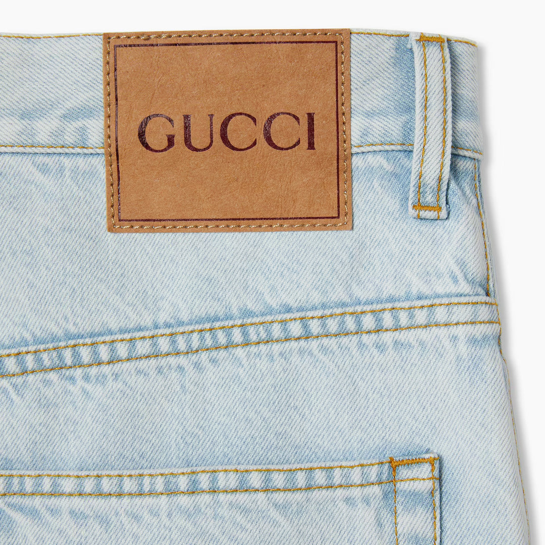GUCCI LASERED DENIM SHORTS