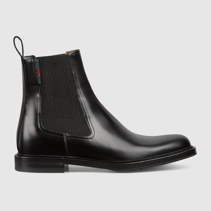 GUCCI Men's ankle boot with leather Web