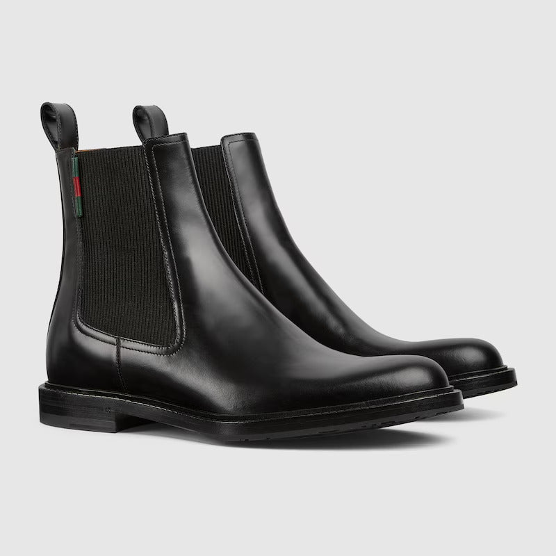 GUCCI Men's ankle boot with leather Web