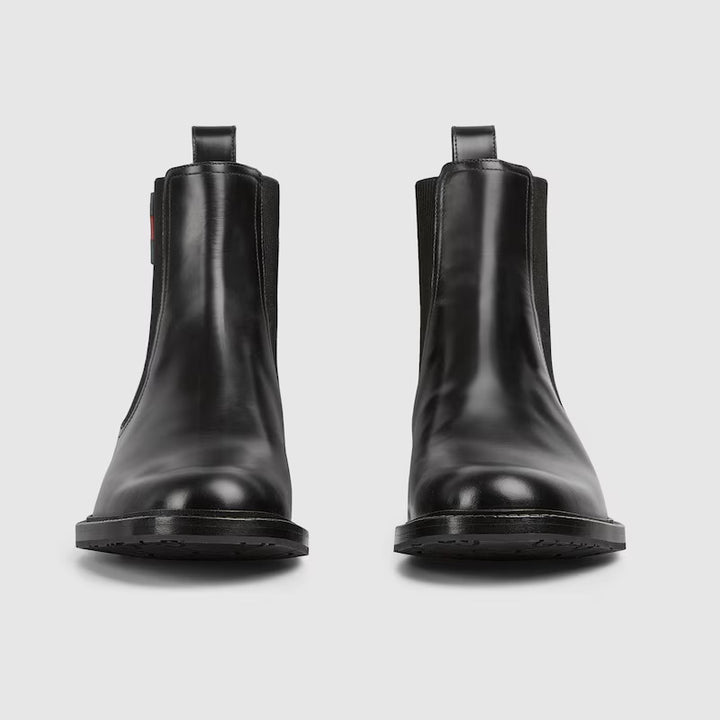 GUCCI Men's ankle boot with leather Web