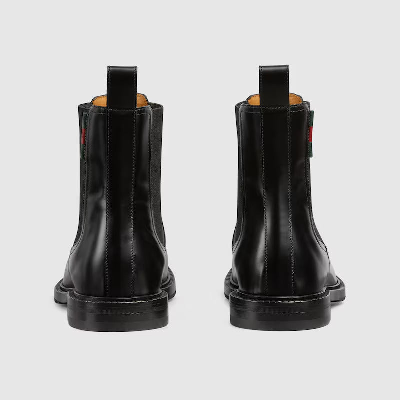 GUCCI Men's ankle boot with leather Web