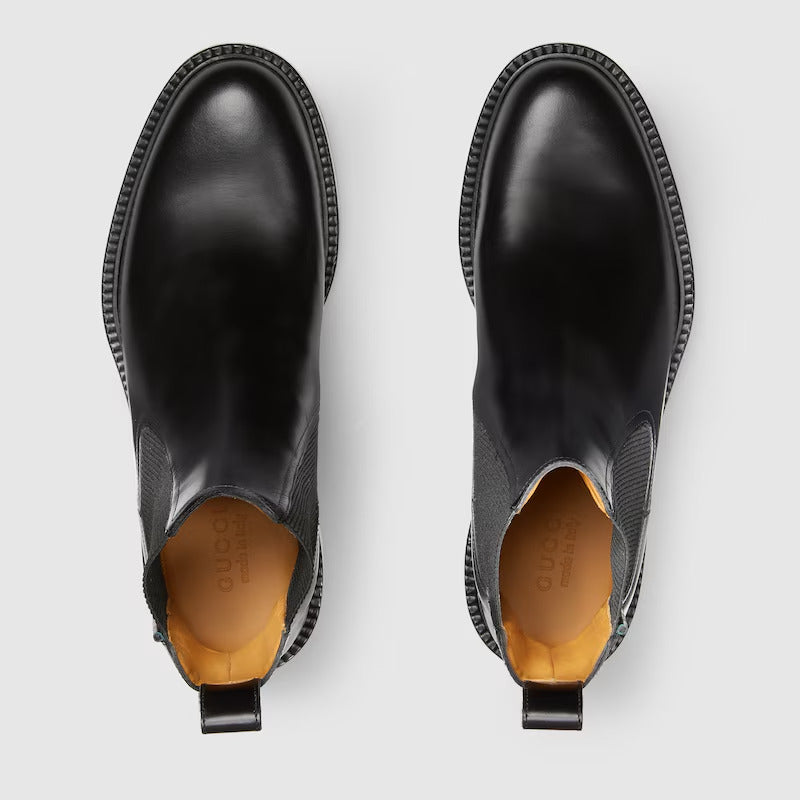 GUCCI Men's ankle boot with leather Web