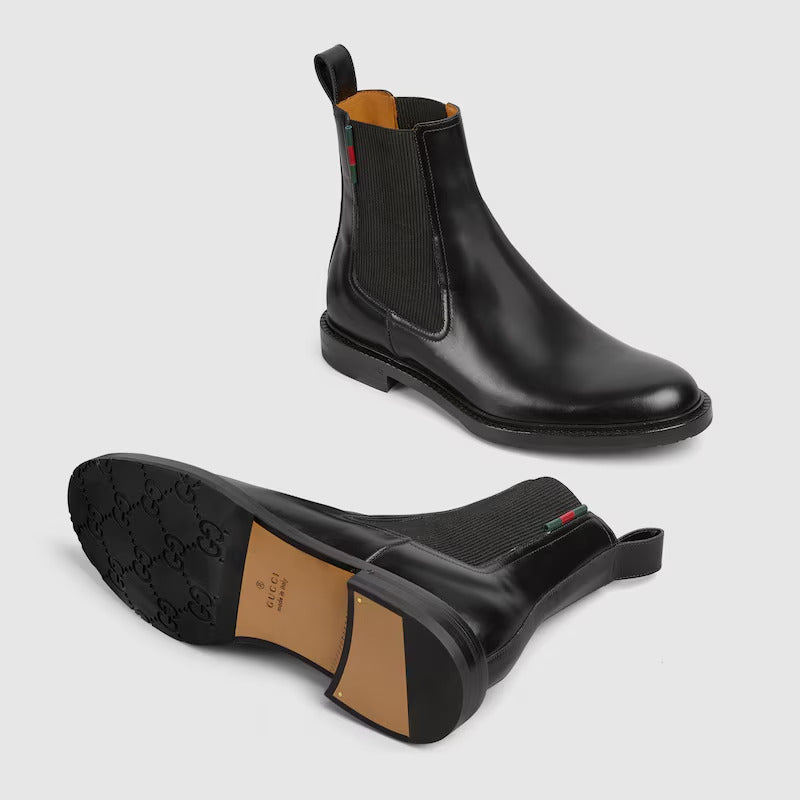GUCCI Men's ankle boot with leather Web