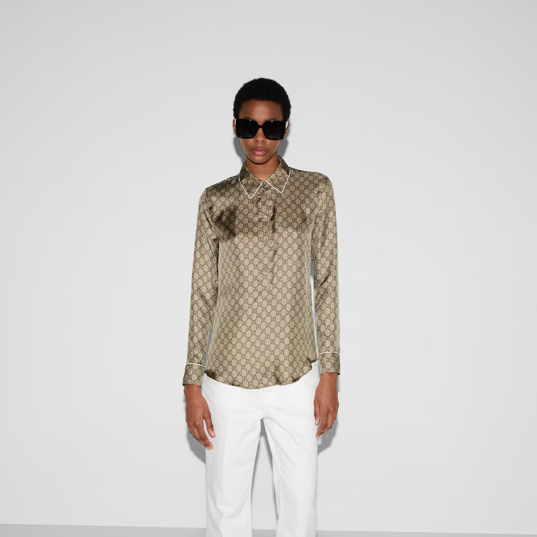 Gucci PRINTED SILK TWILL SHIRT