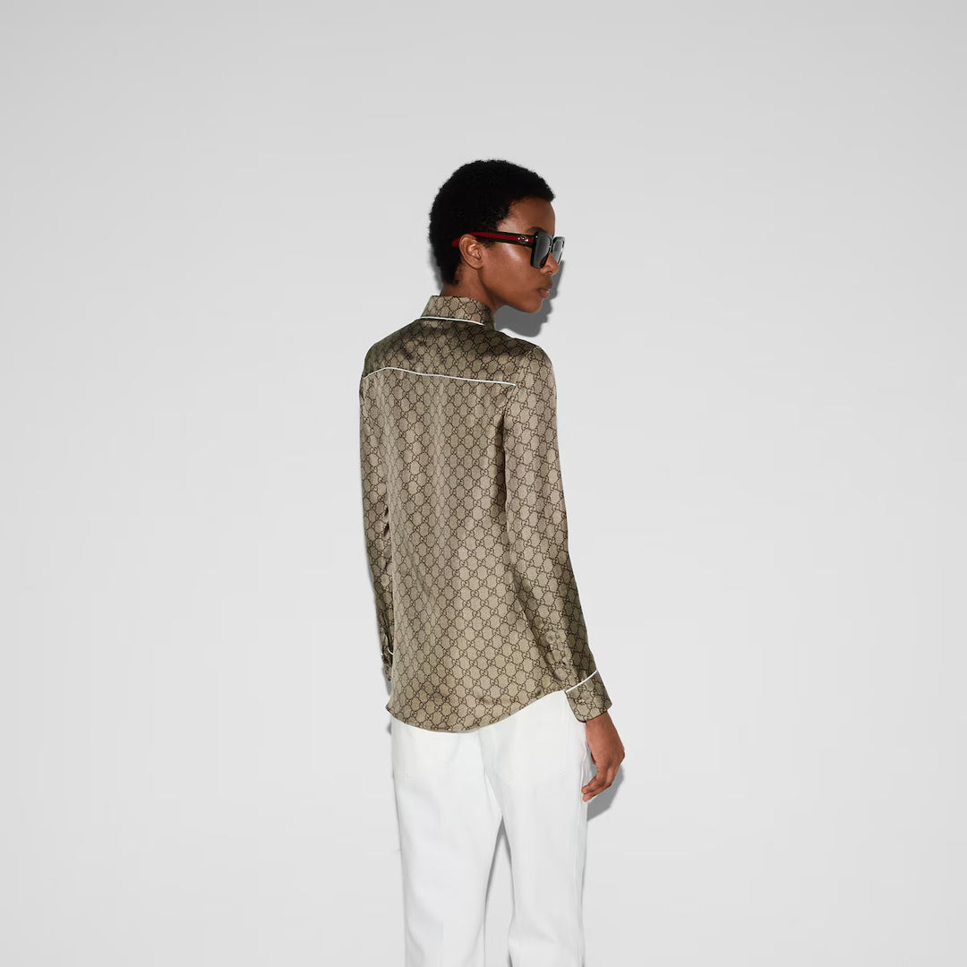 Gucci PRINTED SILK TWILL SHIRT
