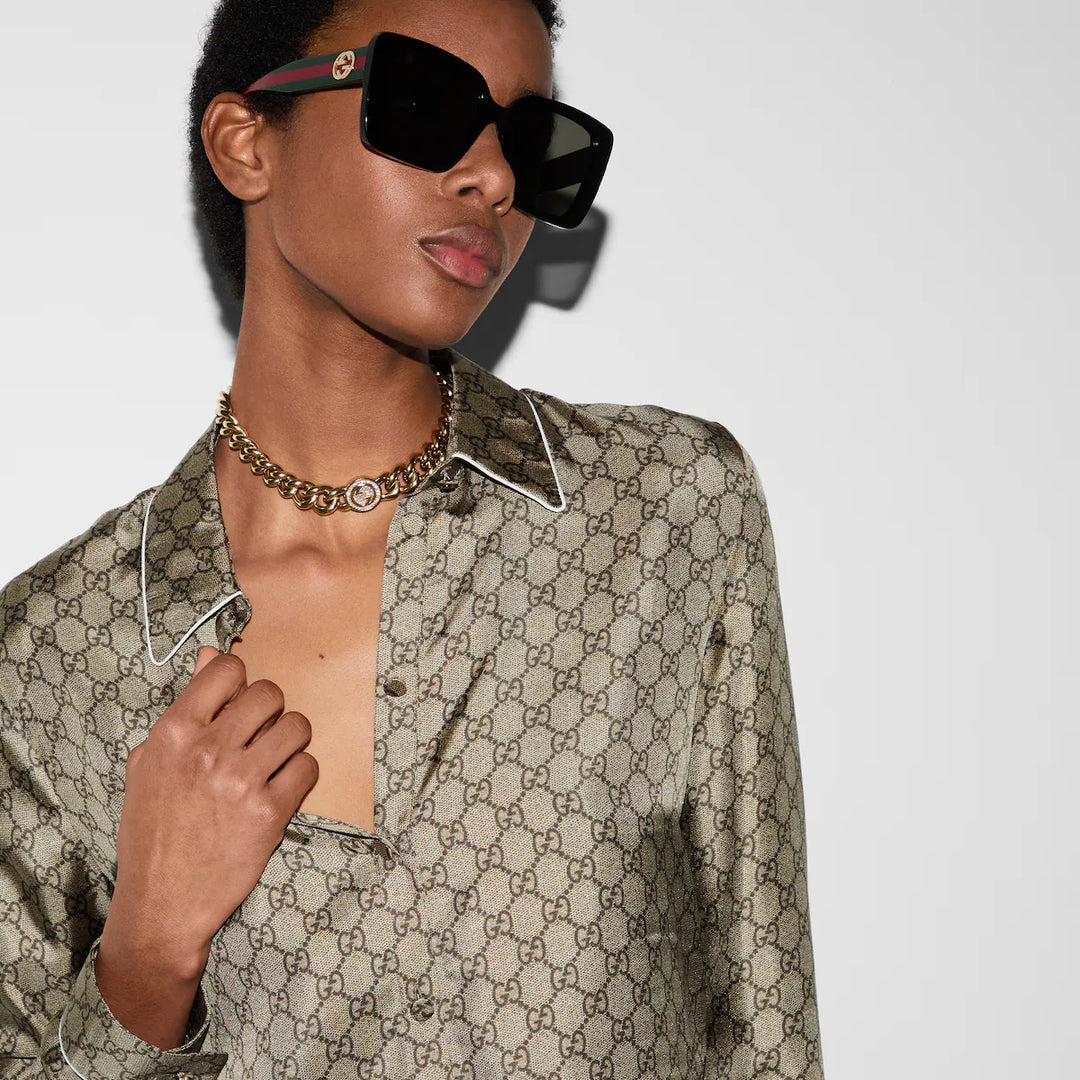 Gucci PRINTED SILK TWILL SHIRT