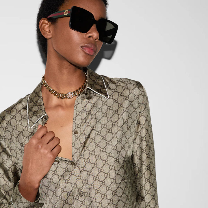 Gucci PRINTED SILK TWILL SHIRT
