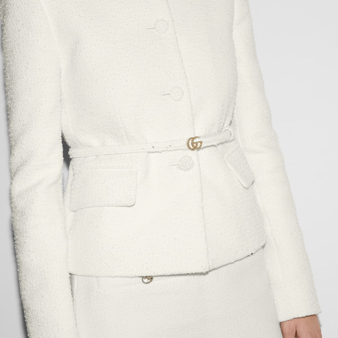 GUCCI Cotton bouclé belted jacket